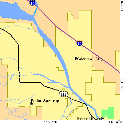 Zip code 92234 close-up map