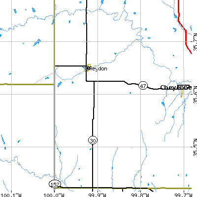 Zip code 73660 close-up map