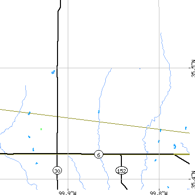 Zip code 73666 close-up map