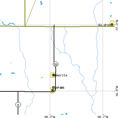 Zip code 73719 close-up map
