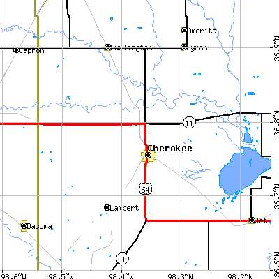Zip code 73728 close-up map