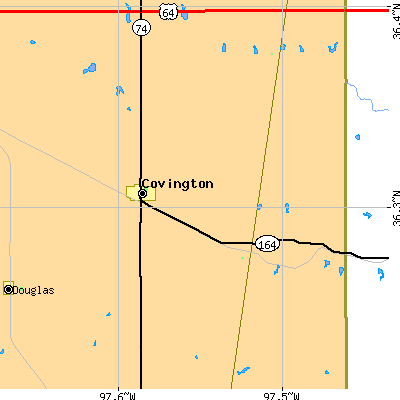 Zip code 73730 close-up map