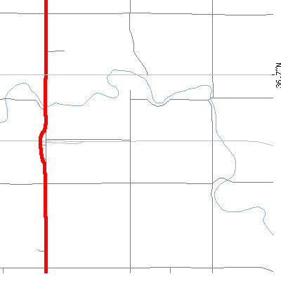 Zip code 73746 close-up map
