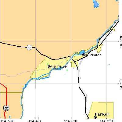 Zip code 92242 close-up map