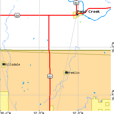 Zip code 73753 close-up map