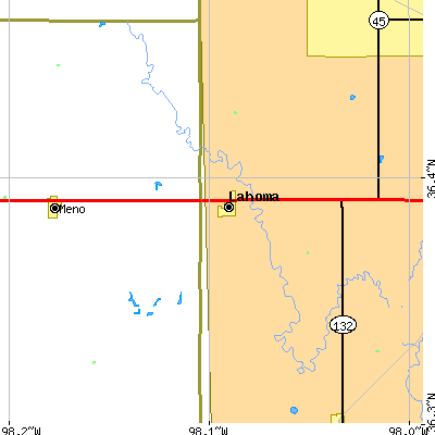 Zip code 73754 close-up map