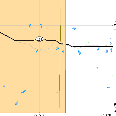 Zip code 73757 close-up map