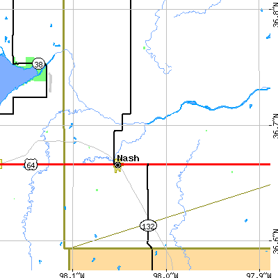 Zip code 73761 close-up map