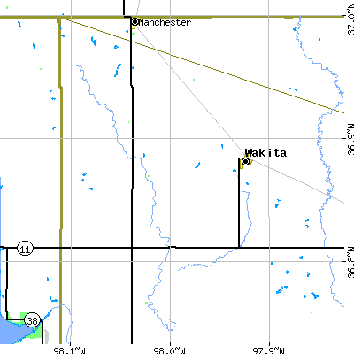Zip code 73771 close-up map