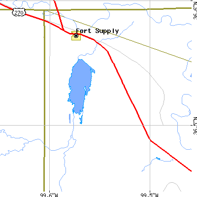 Zip code 73841 close-up map