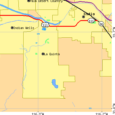 Zip code 92253 close-up map