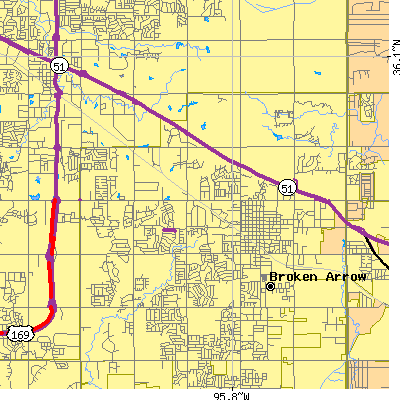 Zip code 74012 close-up map