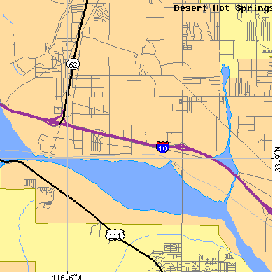 Zip code 92258 close-up map