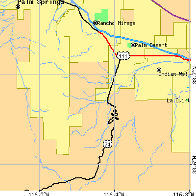 Zip code 92260 close-up map