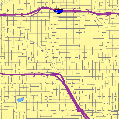 Zip code 74104 close-up map
