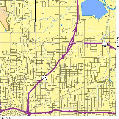 Zip code 74110 close-up map