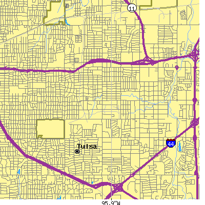 Zip code 74112 close-up map