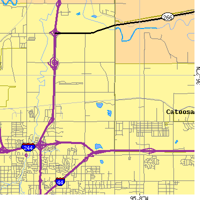 Zip code 74116 close-up map