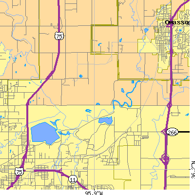 Zip code 74117 close-up map