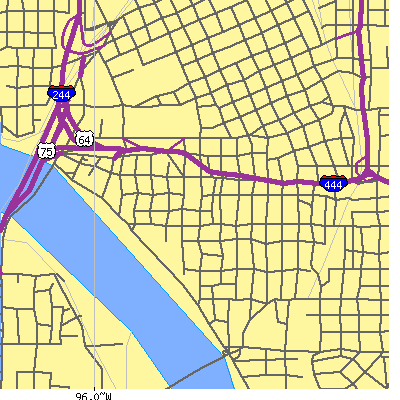 Zip code 74119 close-up map