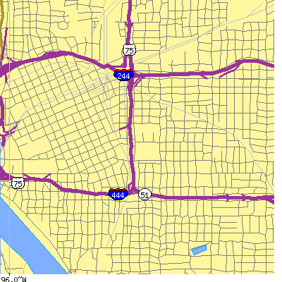 Zip code 74120 close-up map
