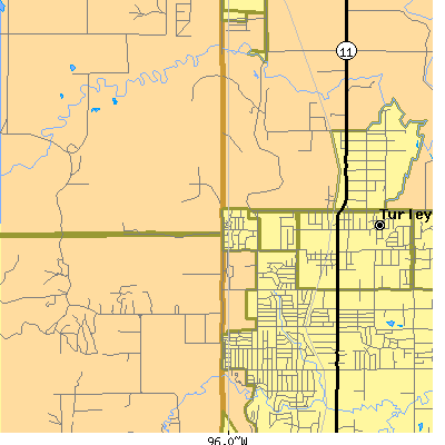 Zip code 74126 close-up map
