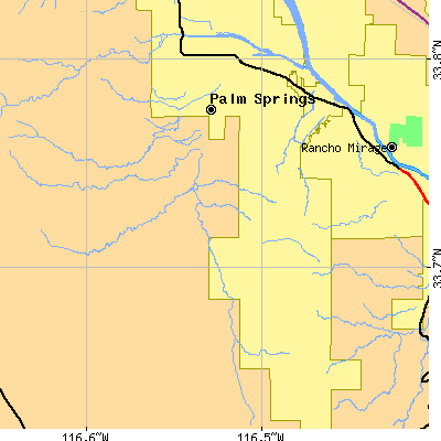 Zip code 92264 close-up map