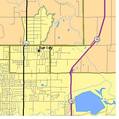 Zip code 74130 close-up map