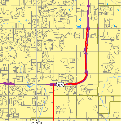 Zip code 74133 close-up map