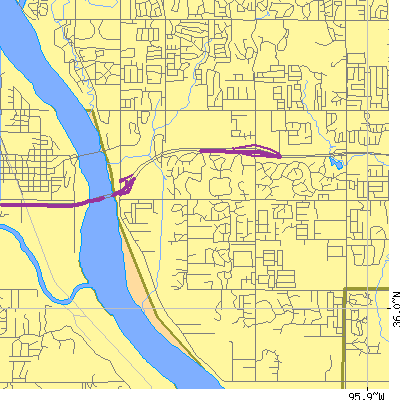 Zip code 74137 close-up map
