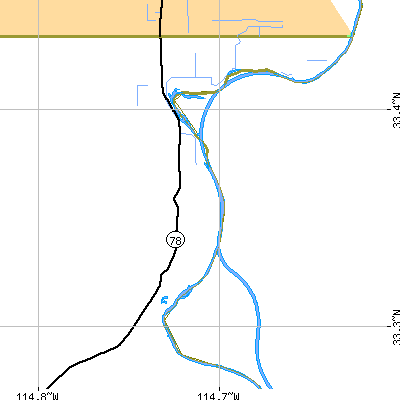Zip code 92266 close-up map