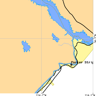 Zip code 92267 close-up map