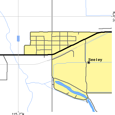 Zip code 92273 close-up map