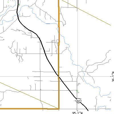 Zip code 74452 close-up map