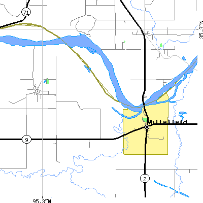 Zip code 74472 close-up map
