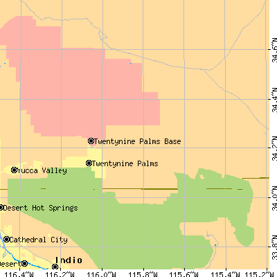Zip code 92277 close-up map