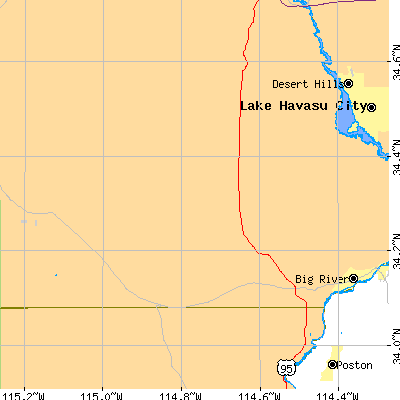 Zip code 92280 close-up map