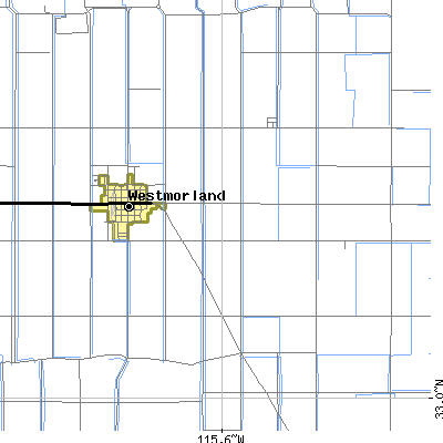 Zip code 92281 close-up map