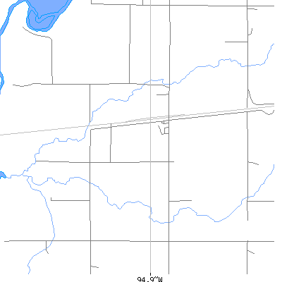 Zip code 74737 close-up map