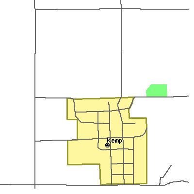 Zip code 74747 close-up map