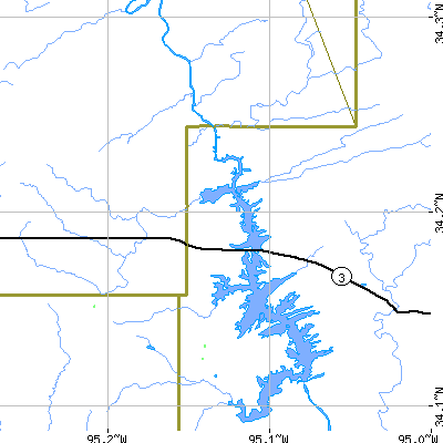 Zip code 74754 close-up map