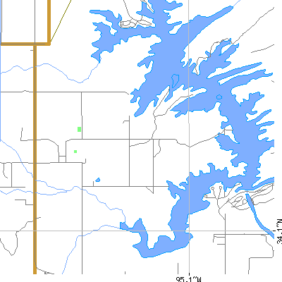 Zip code 74755 close-up map