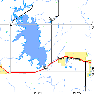 Zip code 74756 close-up map