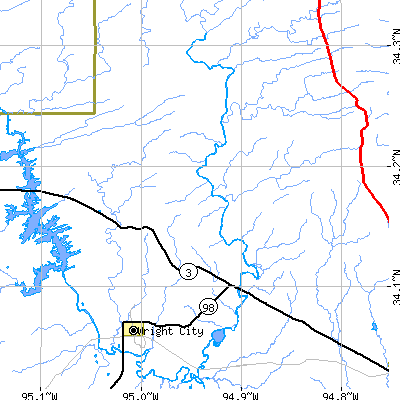 Zip code 74766 close-up map
