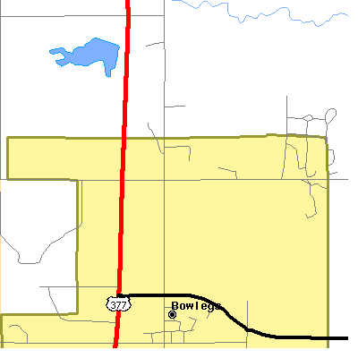 Zip code 74830 close-up map