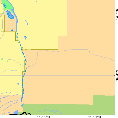 Zip code 92308 close-up map