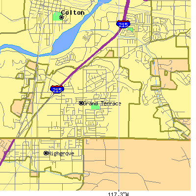 Zip code 92313 close-up map