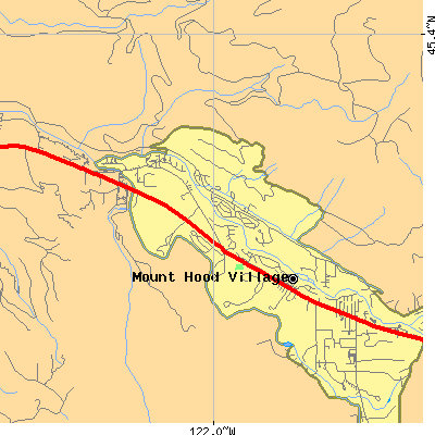 Zip code 97011 close-up map