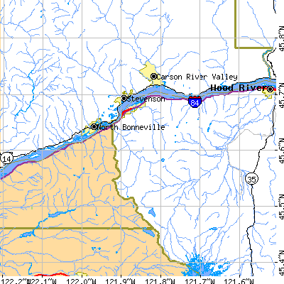 Zip code 97014 close-up map