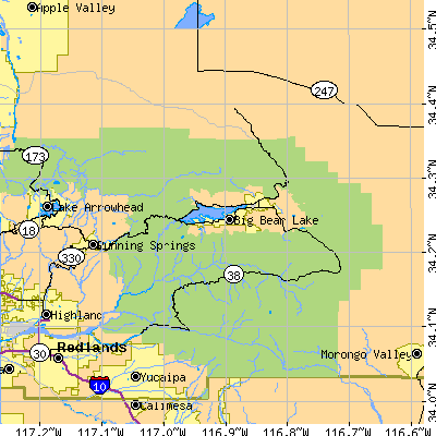 Zip code 92314 close-up map